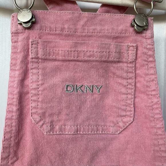 •DKNY• Girls Pink Corduroy Overalls Jumper Dress - Size 3T - Picture 3 of 8
